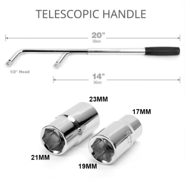 TAYO Tay công chữ L tháo vặn lốp xe hơi 2 khẩu 17/19/21/23mm - 110.000đ