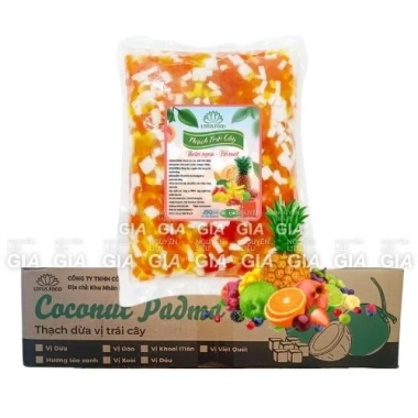 Thạch dừa Lotus 1.5kg - Hương trái cây tươi mát, 10 bịch, giảm tới 22%