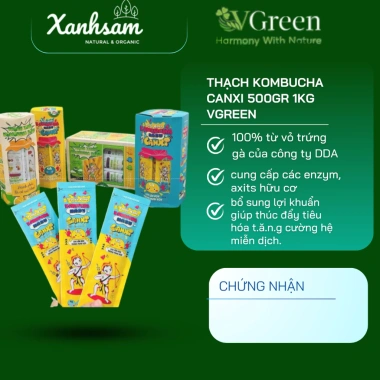 Thạch Kombucha Canxi Vgreen 500gr-1kg Xanh Sẫm Organic Natural giảm giá 150.000 VND