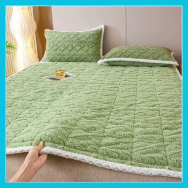 Thảm Lông Cừu Trải Giường 3 Lớp Đính Chun 4 Góc - Siêu Mềm Siêu Ấm, chỉ 145.000₫