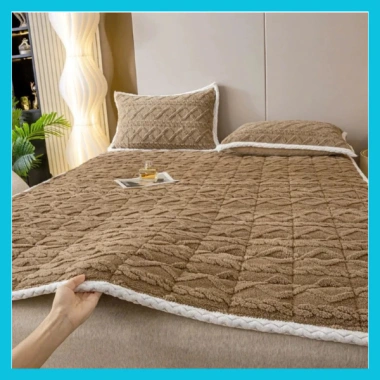 Thảm Lông Cừu Trải Giường 3 Lớp Đính Chun 4 Góc - Siêu Mềm Siêu Ấm, chỉ 145.000₫
