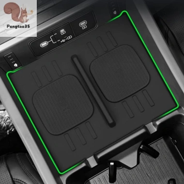 Thảm PVC đen Santa Fe 2.024 ô tô sạc không dây tựa tay trung tâm COD