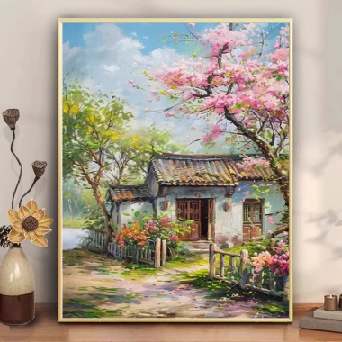 Thảm Sân Chữ Thập Retro Trung Quốc 2.025 - Thêu Handmade Phong Cách Mới DIY