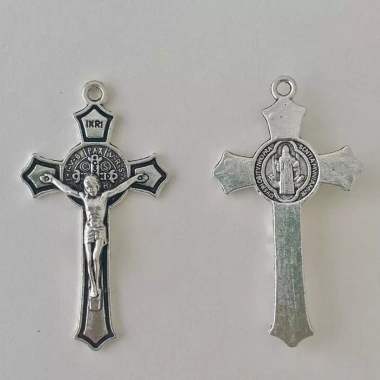 Thánh Benedict Crucifix Charm 20 chiếc - Huy chương trừ tà, vòng cổ mạ n côi 4