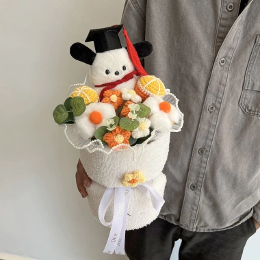 Thành phẩm dệt kim trái cây len: bó hoa chó búp bê, quà sinh nhật, ảnh tốt nghiệp 3 Thành phẩm dệt kim trái cây len: bó hoa chó búp bê, quà sinh nhật, ảnh tốt nghiệp 3