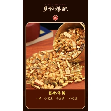 Thanh vàng thỏi Cornucopia Tiền may mắn đồng thau Baifu đồ trang trí văn phòng