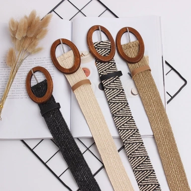 Thắt Lưng Bện Dây Co Giãn Khóa Gỗ Boho Thời Trang Nữ Đi Biển - 60.712₫
