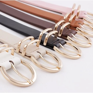 Thắt lưng da bò nữ phong cách phương Tây - Màu hồng/đen, giảm giá còn 54.999₫