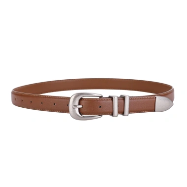 Thắt lưng da nữ cổ điển 2.3cm da bò, khóa bạc, thiết kế tối giản - 125.168₫