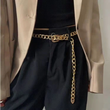 Thắt Lưng Dây Xích Kim Loại Vàng/Bạc Hip Hop Cổ Điển Phong Cách Thời Trang Nữ 57.955₫