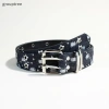 Thắt lưng Grouptree phong cách punk đen và xanh denim, nam nữ, giảm giá 23%