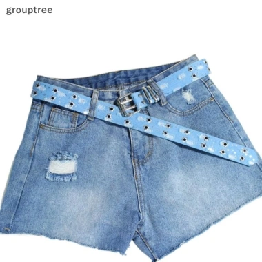 Thắt lưng Grouptree phong cách punk đen và xanh denim, nam nữ, giảm giá 23%