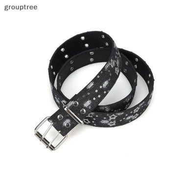 Thắt lưng Grouptree phong cách punk đen và xanh denim, nam nữ, giảm giá 23%