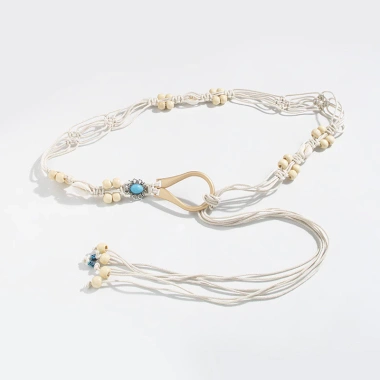 Thắt lưng nữ boho dân tộc vỏ hạt gỗ - thiết kế tinh tế cho kỳ nghỉ, giá 69.626 VND