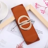 Thắt lưng nữ co giãn bản rộng màu vàng đỏ trắng, khóa chữ D thời trang, 58.864₫ 3