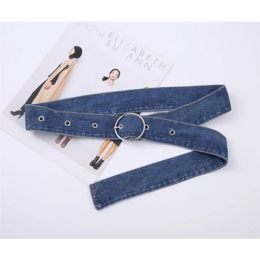 Thắt lưng nữ denim ghim khóa rộng retro trẻ trung: phụ kiện thời trang