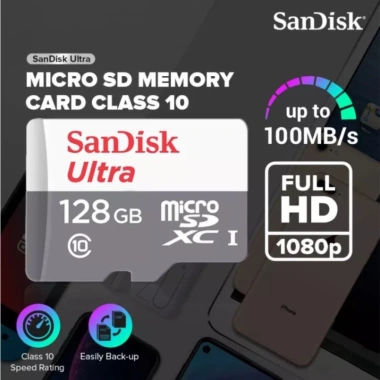 Thẻ Nhớ MicroSD SanDisk Ultra 64/128/256GB 100MB/s Chính Hãng Có Tem Giá 668.000
