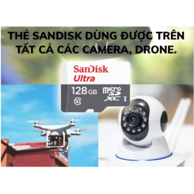 Thẻ Nhớ MicroSD SanDisk Ultra 64/128/256GB 100MB/s Chính Hãng Có Tem Giá 668.000