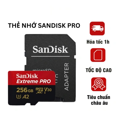 Thẻ nhớ Sandisk Extreme Pro Micro SDXC 32-256GB - Siêu nhanh, phù hợp máy ảnh và drone, giá 359.999₫