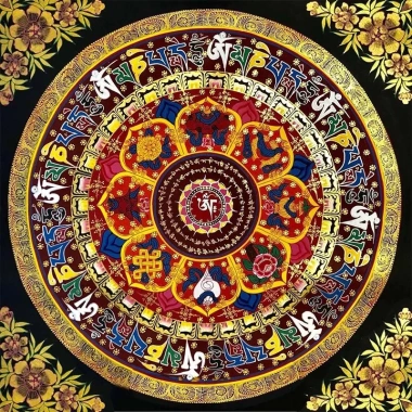Thẻ Thangka Cross Stitch 2.026 - Phong Cách Mới Thêu, Nhà Thị Trấn Tốt Lành, Sáu Xương Mantra - 287.758₫