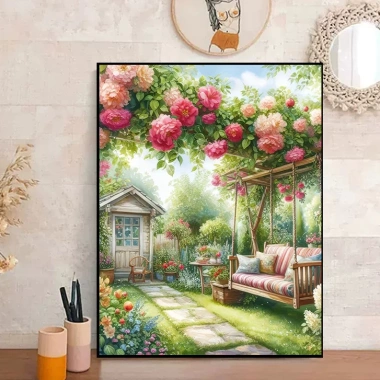 Thêu Chữ Thập Phong Cách Mới 2.025 Châu Âu Vườn Phong Cảnh In Tay Tự Làm 5