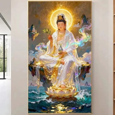 Thêu Đan (Cross Stitch) Guanyin Bodhisattva 2.025 - Phong Cách Mới Handmade, Chất Liệu Cao Cấp, Gói Riêng