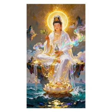 Thêu Đan (Cross Stitch) Guanyin Bodhisattva 2.025 - Phong Cách Mới Handmade, Chất Liệu Cao Cấp, Gói Riêng