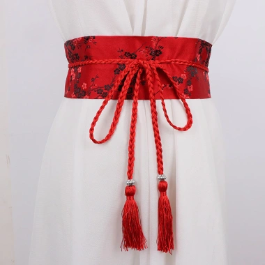 Thêu Rộng Hanfu Nữ Thắt Lưng Eo Vải Hàn Quốc Nhật Bản Dân Tộc 102.059 VND