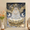 Thêu tay Guanyin 2.025 Quần áo trơn, tượng Phật chữ thập, gói, giá 325k 2