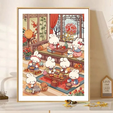 Thêu tay Little Cold Rabbit 2.026 Cross Stitch phong cách mới thỏ hoạt hình chất liệu bán thành phẩm giảm giá 22%