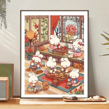 Thêu tay Little Cold Rabbit 2.026 Cross Stitch phong cách mới thỏ hoạt hình chất liệu bán thành phẩm giảm giá 22%