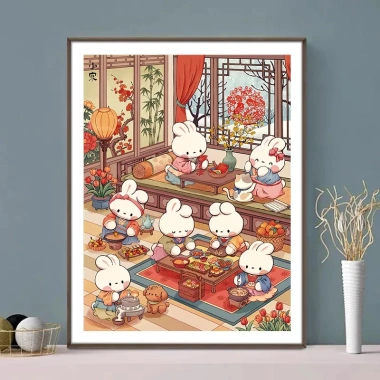 Thêu tay Little Cold Rabbit 2.026 Cross Stitch phong cách mới thỏ hoạt hình chất liệu bán thành phẩm giảm giá 22%
