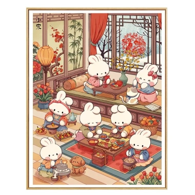 Thêu tay Little Cold Rabbit 2.026 Cross Stitch phong cách mới thỏ hoạt hình chất liệu bán thành phẩm giảm giá 22%
