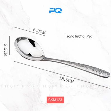Thìa ăn cơm bún phở cán khắc vân inox 18/10 CKM123 – Giá ưu đãi 49.000 2