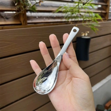 Thìa ăn cơm phở inox 316 GB72, cán vạch mài mờ, lỗ treo tiện lợi - chỉ 65.000đ