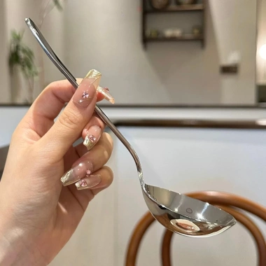 Thìa Cán Dẹt Đầu To Inox 18/10 - Đậm Đà Ăn Cơm Bún Phở Giá Ưu Đãi 89.000 VND 6