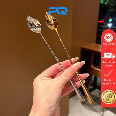 Thìa chanh lá tay dài inox 18/10 GB100 - Dùng cho cà phê, nước chanh, sinh tố - 25.000 VND