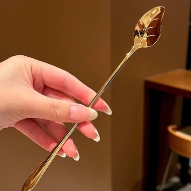 Thìa chanh lá tay dài inox 18/10 GB100 - Dùng cho cà phê, nước chanh, sinh tố - 25.000 VND