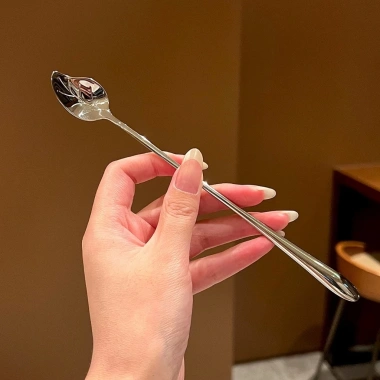 Thìa chanh lá tay dài inox 18/10 GB100 - Dùng cho cà phê, nước chanh, sinh tố - 25.000 VND