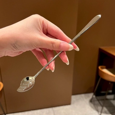 Thìa chanh lá tay dài inox 18/10 GB100 - Dùng cho cà phê, nước chanh, sinh tố - 25.000 VND