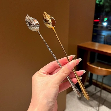 Thìa chanh lá tay dài inox 18/10 GB100 - Dùng cho cà phê, nước chanh, sinh tố - 25.000 VND