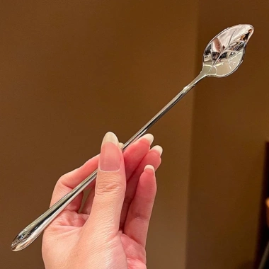 Thìa chanh lá tay dài inox 18/10 GB100 - Dùng cho cà phê, nước chanh, sinh tố - 25.000 VND