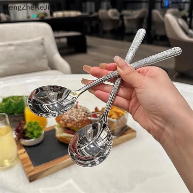 Thìa Inox Cán Dài Chống Gỉ Sáng Bóng - Muỗng Ăn Súp Đầu Tròn Sang Trọng Giá Chỉ 4199đ 3