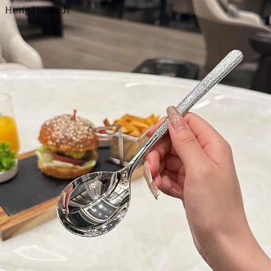 Thìa Inox Cán Dài Chống Gỉ Sáng Bóng - Muỗng Ăn Súp Đầu Tròn Sang Trọng Giá Chỉ 4199đ 6
