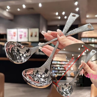 Thìa Inox Ngọc Trai Tay Cầm - Khuấy, Kem, Bánh, Tráng Miệng, Dao Kéo Tiện Ích Bếp 3