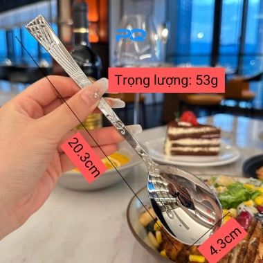 Thìa muỗng inox 316 dài, khắc nốt nhạc tinh tế - Bộ Gb50 cho cơm, phở, soup - 49k 2 Thìa muỗng inox 316 dài, khắc nốt nhạc tinh tế - Bộ Gb50 cho cơm, phở, soup - 49k 2
