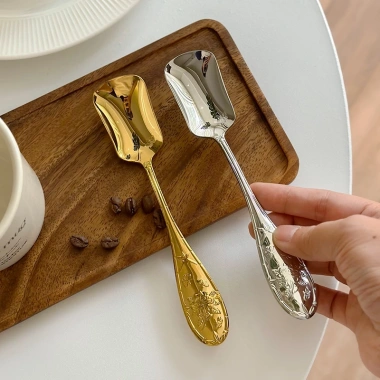 Thìa muỗng inox 316 đầu vuông GB66 - Chất cao cấp, dùng cho kem, sữa chua, hoa quả - Giá ưu đãi 66.000₫