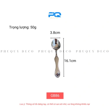 Thìa muỗng Vogeu Ella cho bé ăn cơm, khắc mặt cười, thép không gỉ 18/10 - 45.000đ 2