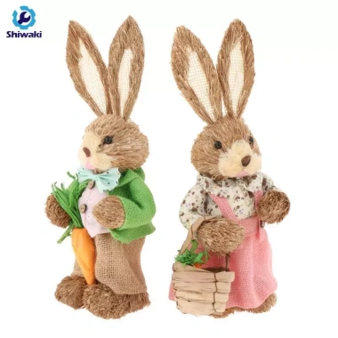 Thỏ Rơm Phục Sinh 35cm Đạo cụ trang trí lễ Phục sinh, phụ kiện tiệc giá 282.700 VND