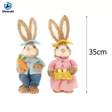 Thỏ Rơm Phục Sinh 35cm Đạo cụ trang trí lễ Phục sinh, phụ kiện tiệc giá 282.700 VND